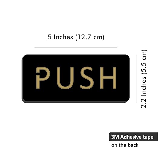 Black & Gold Push/Pull Door Sign Plates