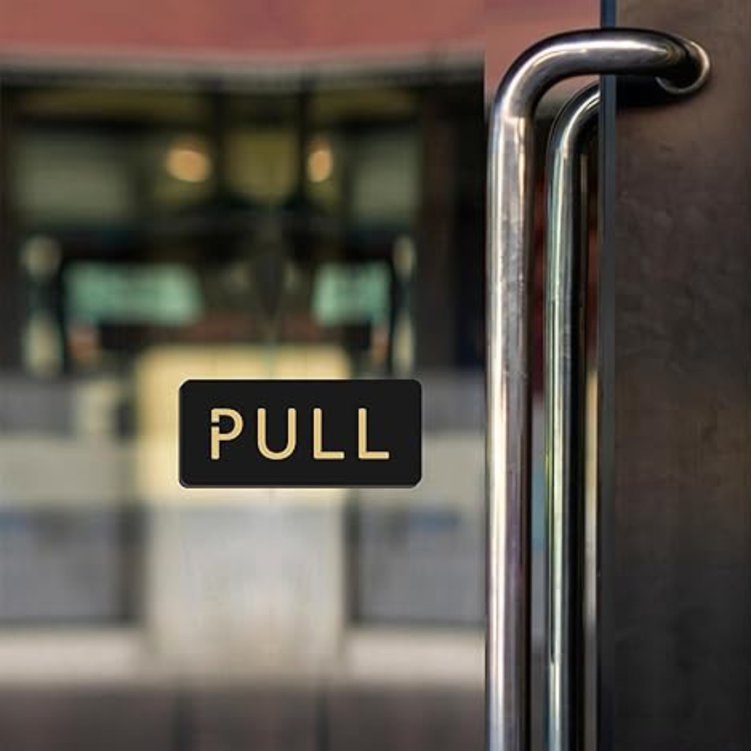 Black & Gold Push/Pull Door Sign Plates