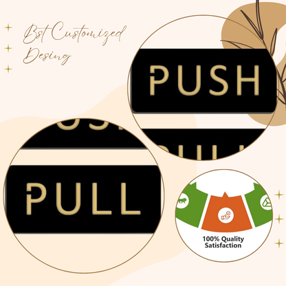 Black & Gold Push/Pull Door Sign Plates