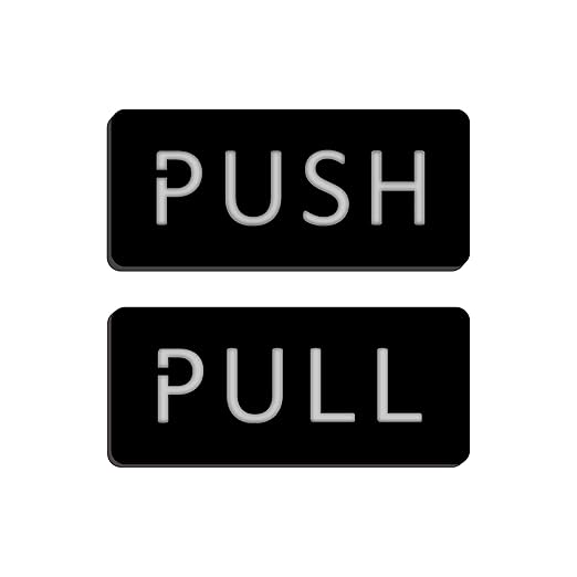 Black & Silver Push/Pull Door Sign Plates