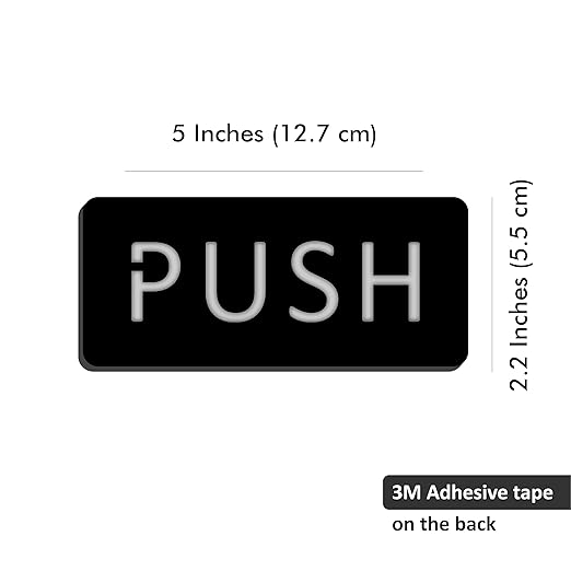 Black & Silver Push/Pull Door Sign Plates