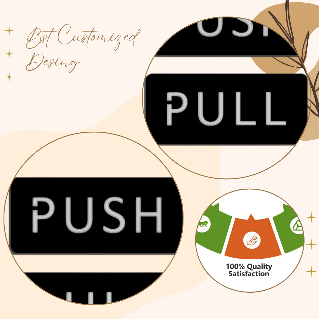 Black & Silver Push/Pull Door Sign Plates