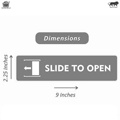Brushed Silver "Slide to Open" Door Sign Plates (Set of 2)