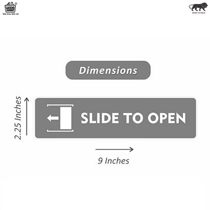 Matte Black "Slide to Open" Door Sign Plates (Set of 2)