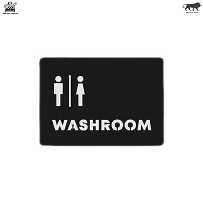 Matte Black Unisex Washroom Sign Plate