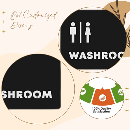 Matte Black Unisex Washroom Sign Plate