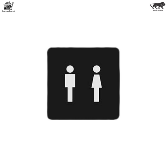 Minimalist Unisex Restroom Sign Plate