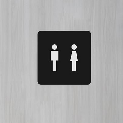 Minimalist Unisex Restroom Sign Plate