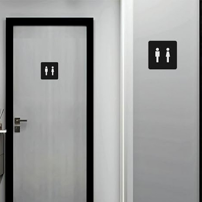 Minimalist Unisex Restroom Sign Plate