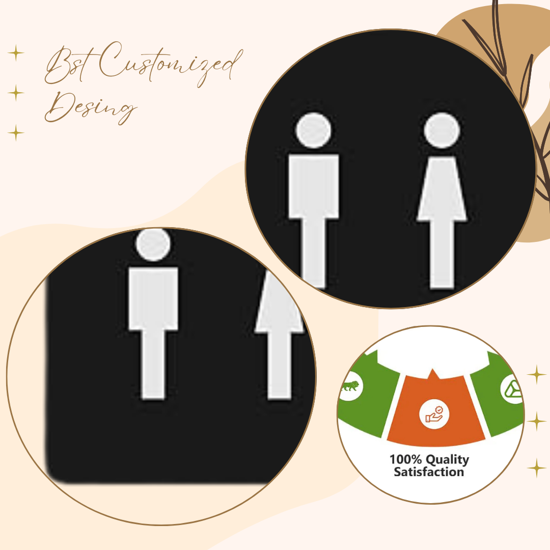 Minimalist Unisex Restroom Sign Plate