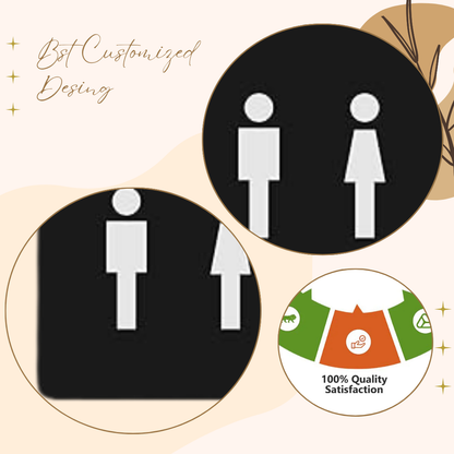 Minimalist Unisex Restroom Sign Plate