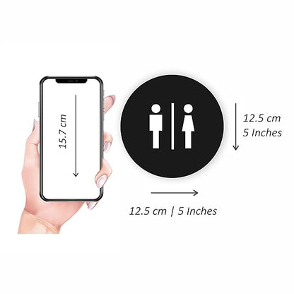 Round Unisex Restroom Sign Plate