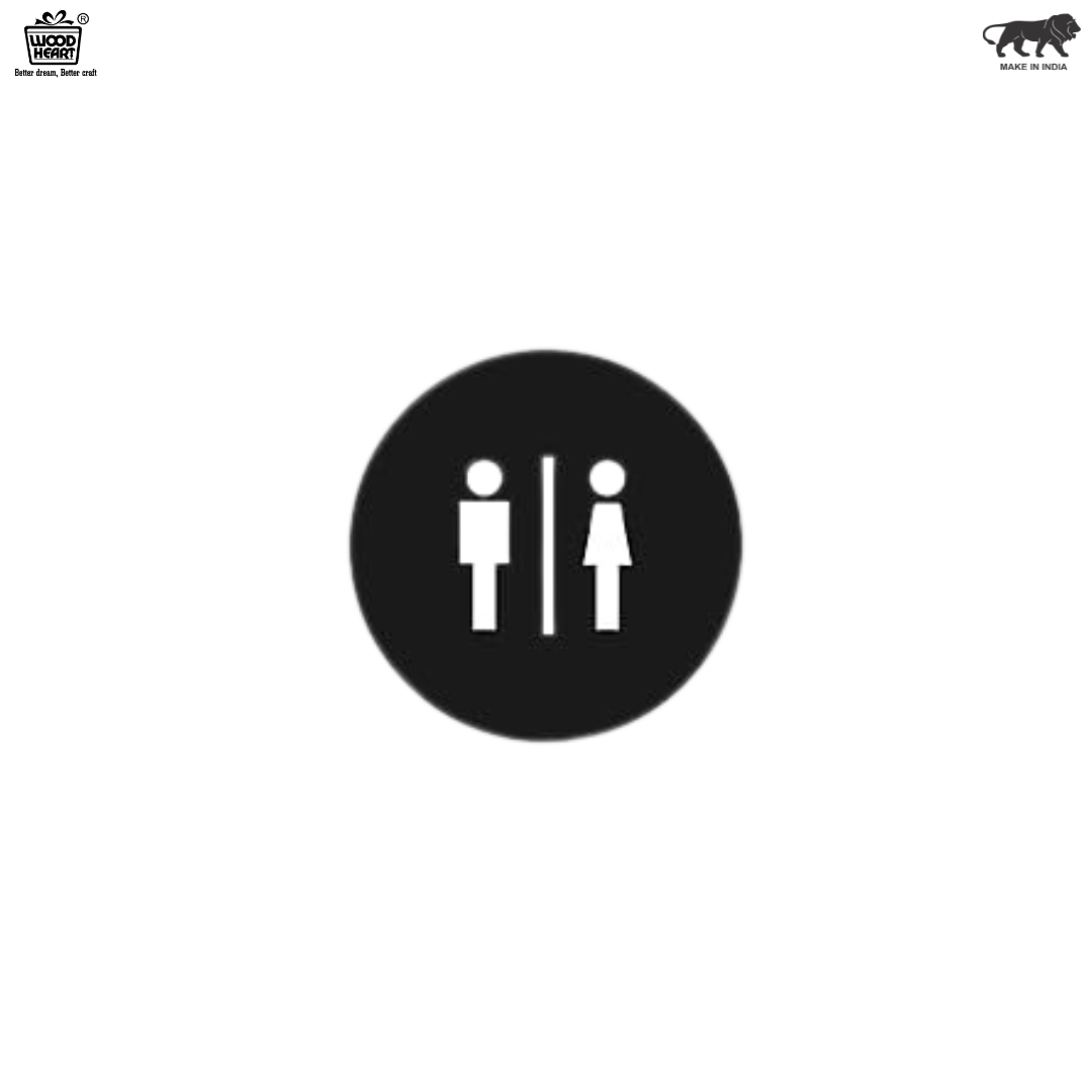 Round Unisex Restroom Sign Plate
