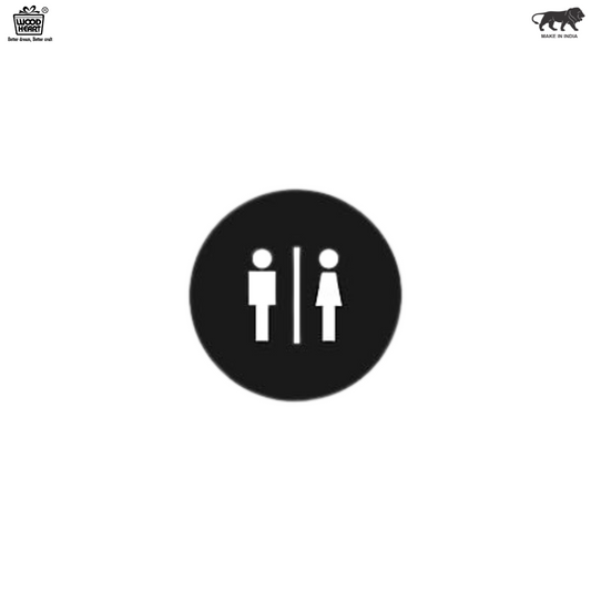 Round Unisex Restroom Sign Plate