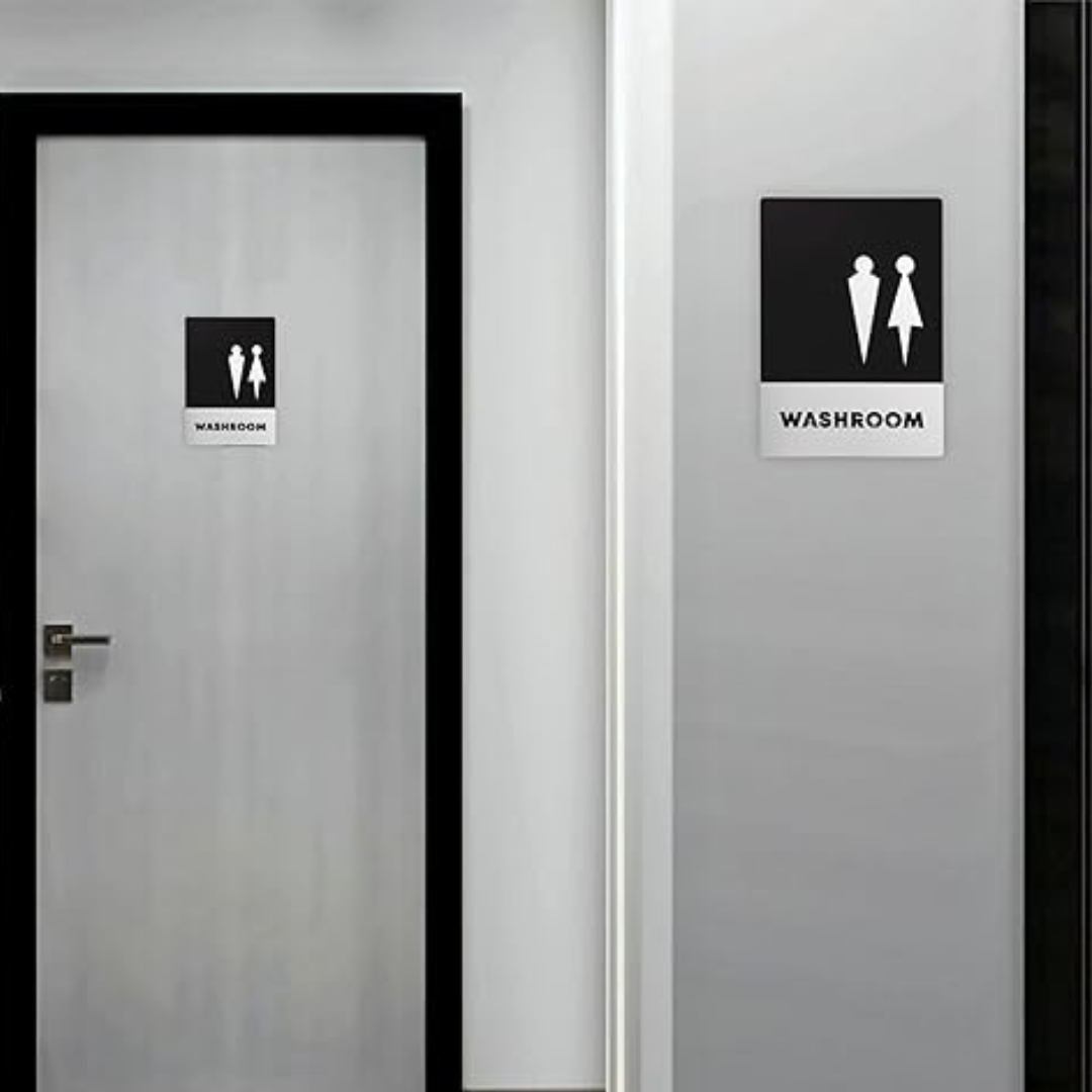 Modern Unisex Washroom Door Sign