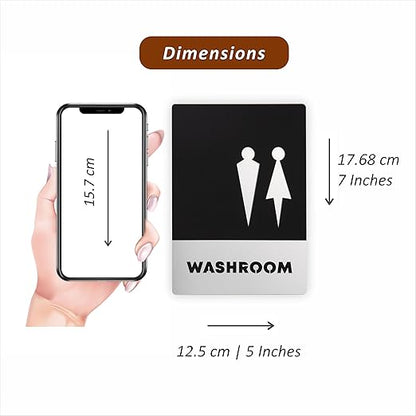 Modern Unisex Washroom Door Sign