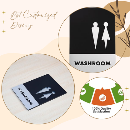 Modern Unisex Washroom Door Sign