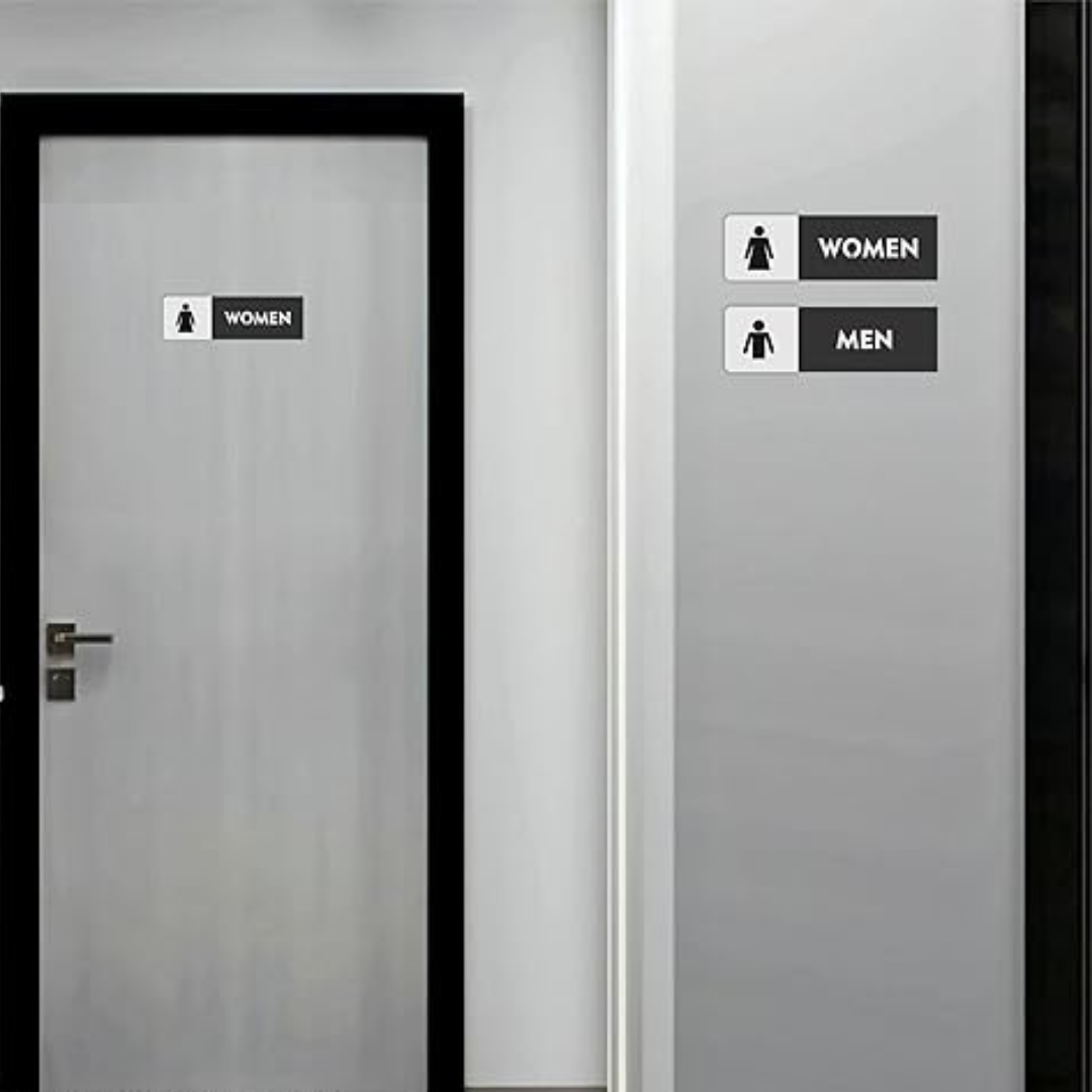 Modern Men & Women Washroom Door Sign Set