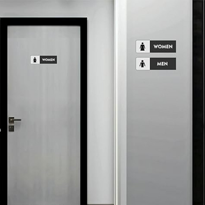 Modern Men & Women Washroom Door Sign Set