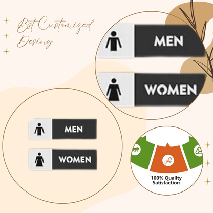 Modern Men & Women Washroom Door Sign Set