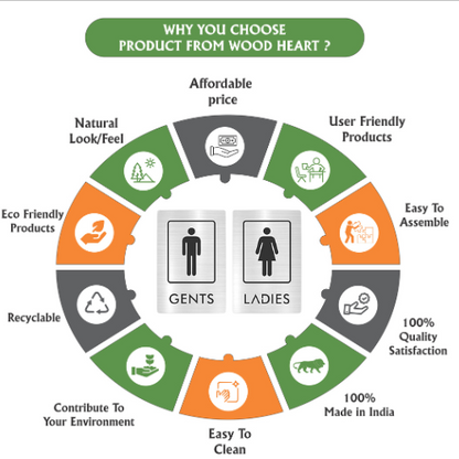 Brushed Metal Gents & Ladies Washroom Door Sign Set