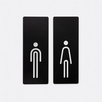 Minimalist Black & White Gents & Ladies Restroom Sign Set