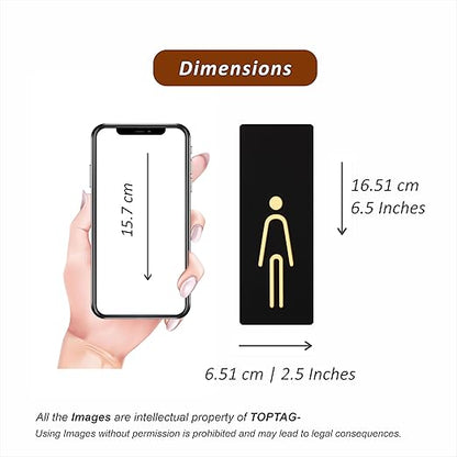 Premium Black & Gold Restroom Sign Set – Male & Female