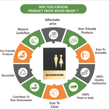 Premium Black & Gold Washroom Sign – Unisex