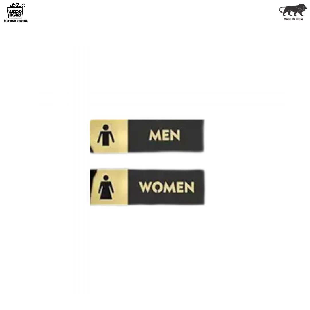Black & Gold Men/Women Restroom Sign Set