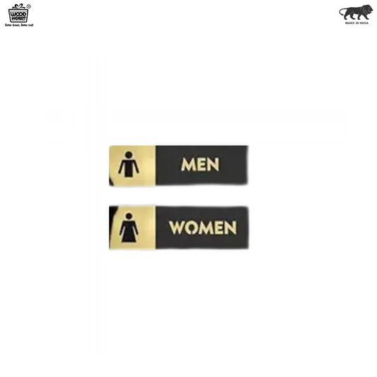 Black & Gold Men/Women Restroom Sign Set