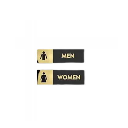 Black & Gold Men/Women Restroom Sign Set