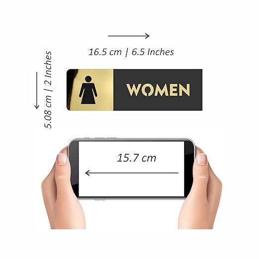 Black & Gold Men/Women Restroom Sign Set