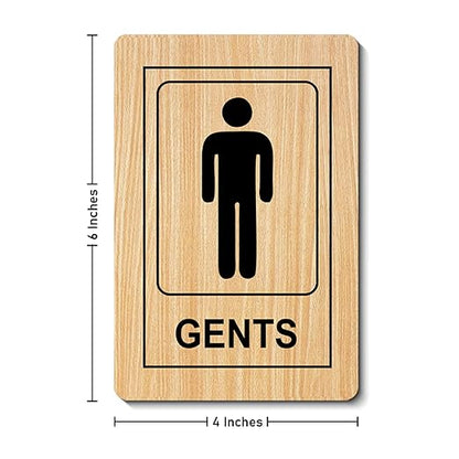 Wooden Gents & Ladies Restroom Door Signs – 2-Piece Set