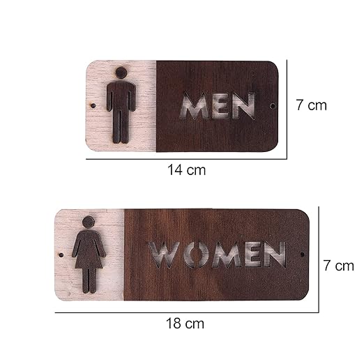 Premium Wooden Men & Women Restroom Door Signs – 2-Piece Set