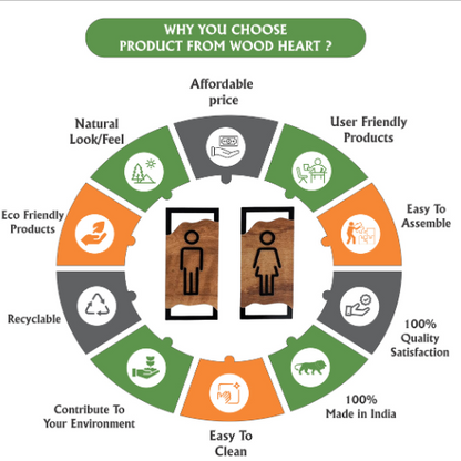 Elegant Wooden Men & Women Restroom Signs – Minimalist Cut-Out Design