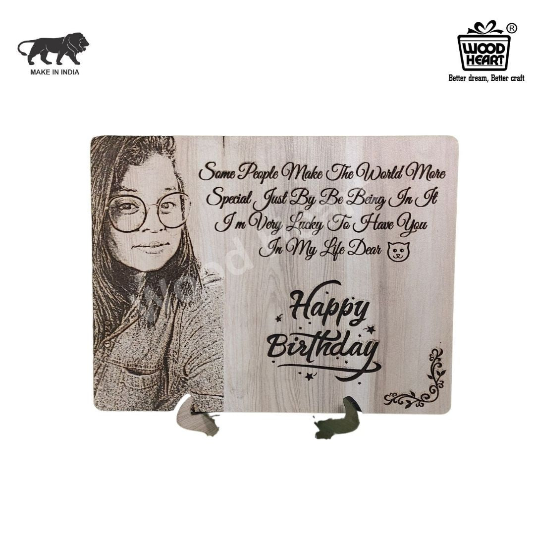 Personalized Wooden Birthday Photo Frame | Custom Engraved Gift for Loved Ones by Wood Heart