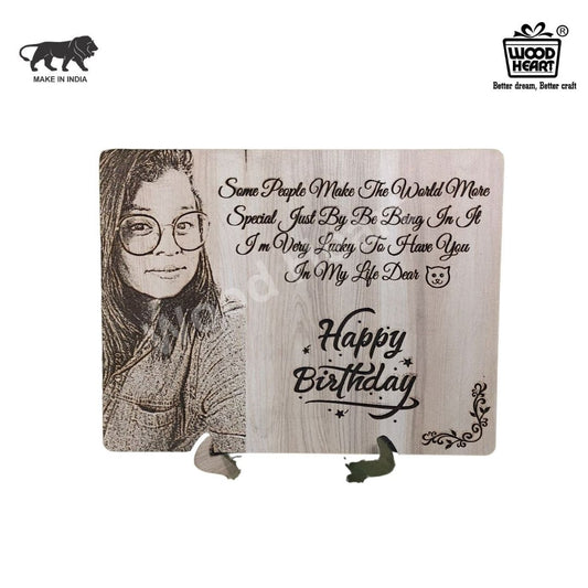 Personalized Wooden Birthday Photo Frame | Custom Engraved Gift for Loved Ones by Wood Heart