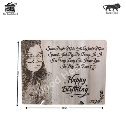 Personalized Wooden Birthday Photo Frame | Custom Engraved Gift for Loved Ones by Wood Heart