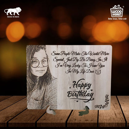 Personalized Wooden Birthday Photo Frame | Custom Engraved Gift for Loved Ones by Wood Heart