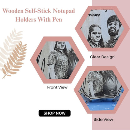 Personalized Wooden Engraved Photo Frame with Names & Date – Custom Couple Gift for Anniversary or Wedding