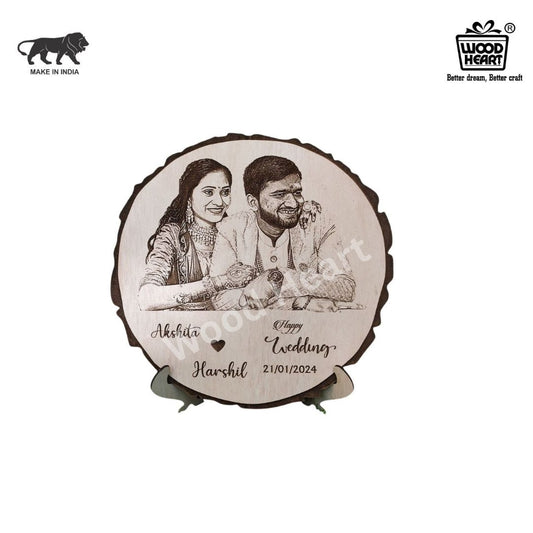 Personalized Wooden Engraved Wedding Photo Frame with Couple Names & Date – Custom Gift for Newlyweds or Anniversary