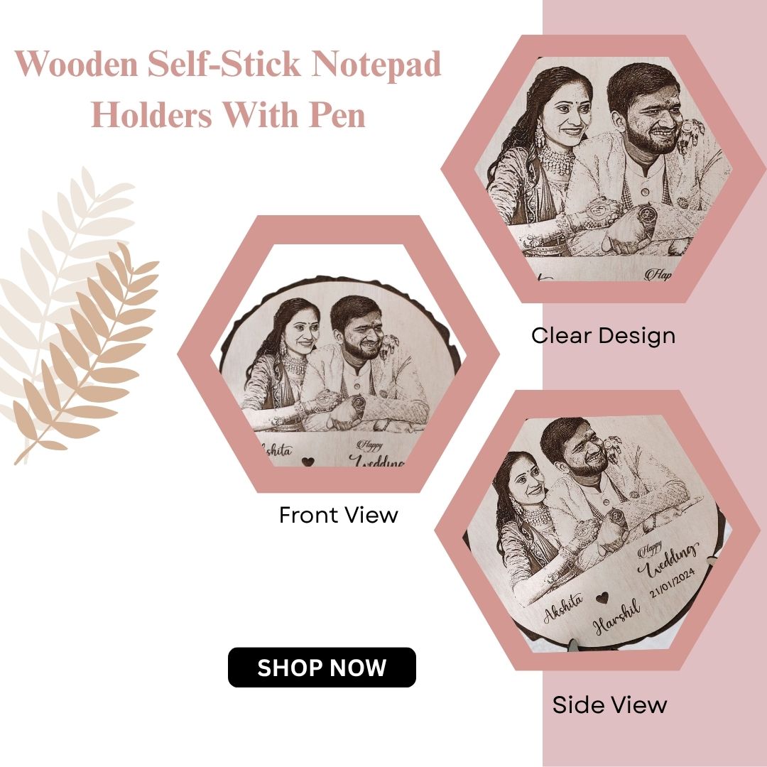 Personalized Wooden Engraved Wedding Photo Frame with Couple Names & Date – Custom Gift for Newlyweds or Anniversary