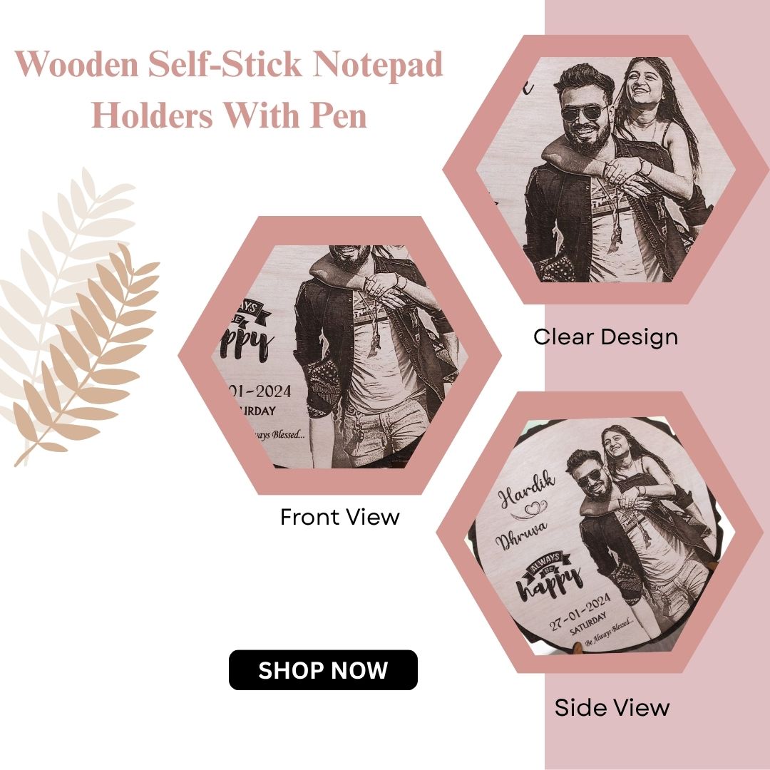 Personalized Wooden Engraved Couple Photo Frame with Names & Date – Custom Gift for Anniversary, Wedding, or Valentine’s Day