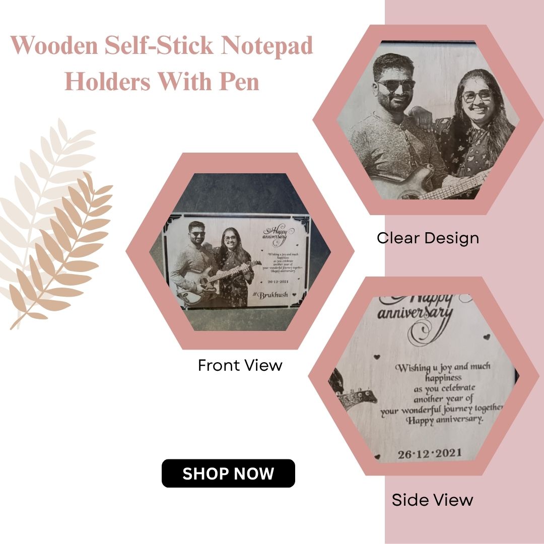 Personalized Wooden Anniversary Photo Frame | Custom Engraved Couple Gift Plaque by Wood Heart