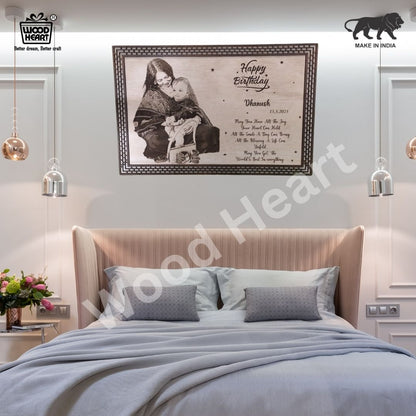 Personalized Wooden Birthday Photo Frame | Custom Engraved Gift Plaque for Kids & Parents by Wood Heart