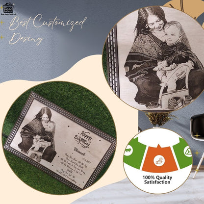 Personalized Wooden Birthday Photo Frame | Custom Engraved Gift Plaque for Kids & Parents by Wood Heart