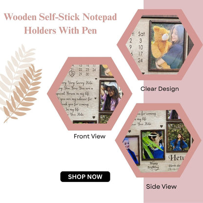 Personalized Wooden Birthday Calendar Photo Frame | Custom Engraved Gift for Special Occasions