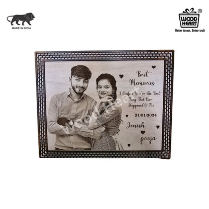 Personalized Wooden Photo Frame | Custom Best Memories Couple Gift Plaque