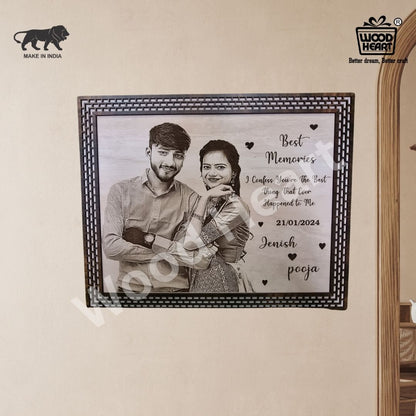 Personalized Wooden Photo Frame | Custom Best Memories Couple Gift Plaque