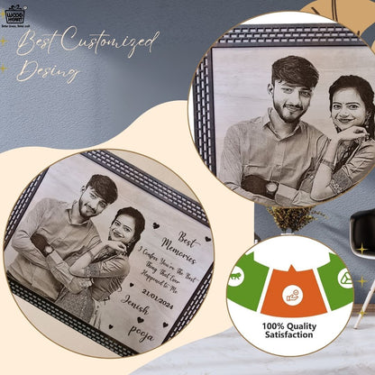Personalized Wooden Photo Frame | Custom Best Memories Couple Gift Plaque